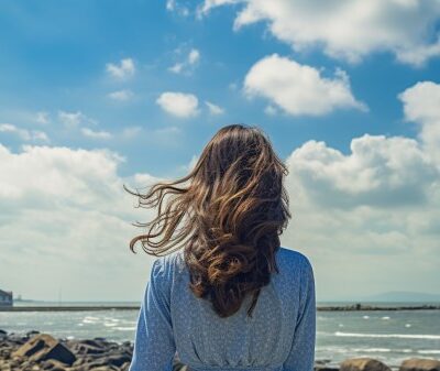 海辺の女性